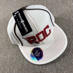 Rocawear ROC Fitted Hat Cap White Red Black Size 7 3/8 – New With Tags